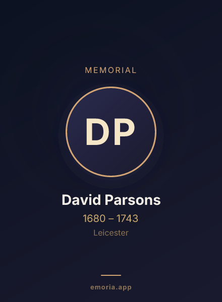 Memorial portrait of David Parsons