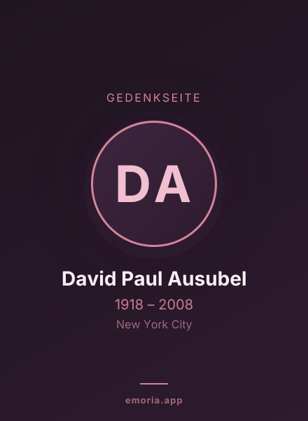 Gedenkportrait von David Paul Ausubel