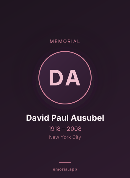 Memorial portrait of David Paul Ausubel