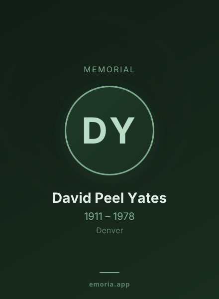 Memorial portrait of David Peel Yates