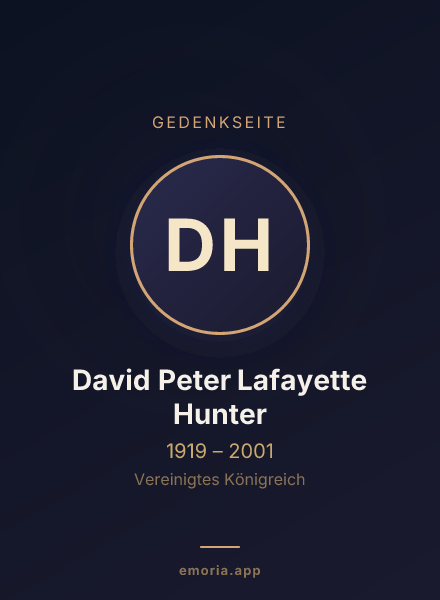 Gedenkportrait von David Peter Lafayette Hunter