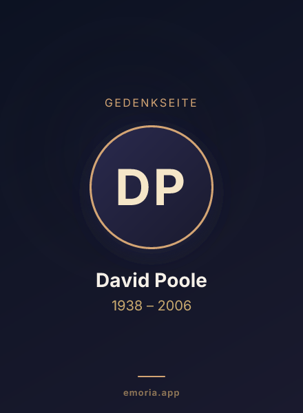Gedenkportrait von David Poole