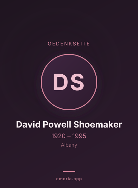 Gedenkportrait von David Powell Shoemaker