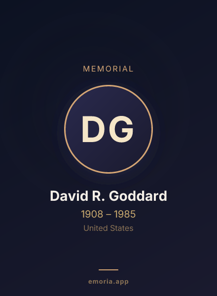 Memorial portrait of David R. Goddard