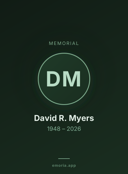 Memorial portrait of David R. Myers