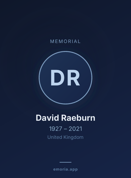 Memorial portrait of David Raeburn
