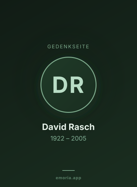 Gedenkportrait von David Rasch