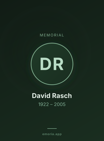 Memorial portrait of David Rasch