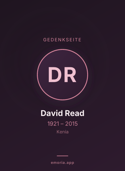 Gedenkportrait von David Read
