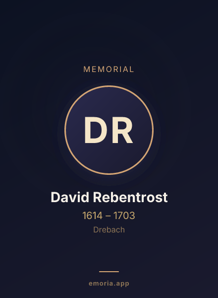 Memorial portrait of David Rebentrost