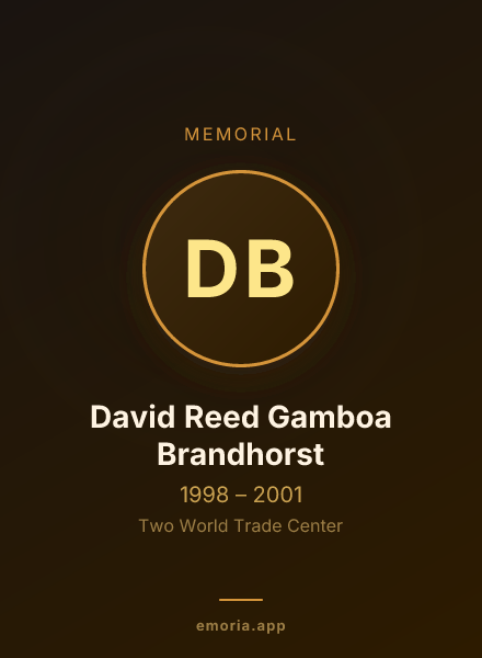 Memorial portrait of David Reed Gamboa Brandhorst
