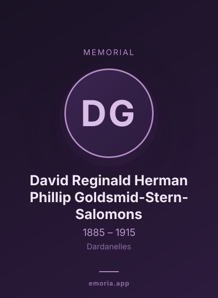 Memorial portrait of David Reginald Herman Phillip Goldsmid-Stern-Salomons