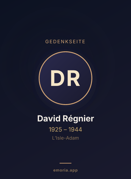 Gedenkportrait von David Régnier