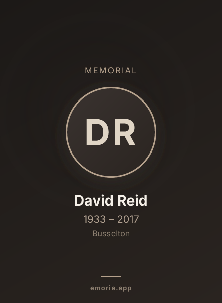 Memorial portrait of David Reid