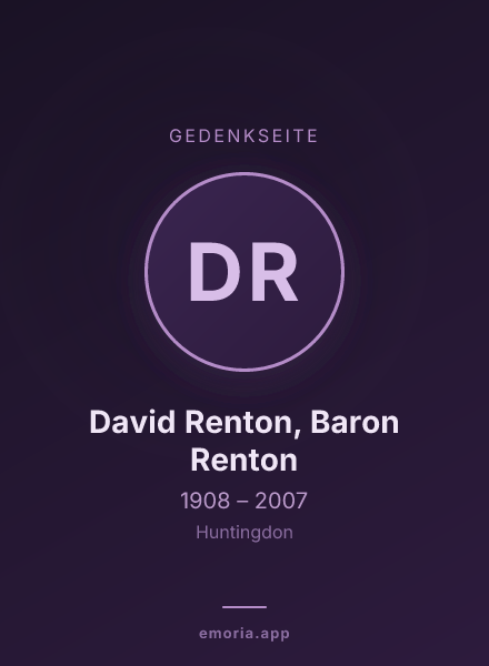Gedenkportrait von David Renton, Baron Renton