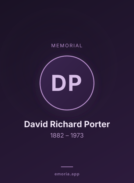 Memorial portrait of David Richard Porter