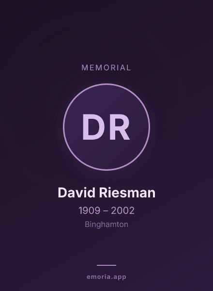 Memorial portrait of David Riesman