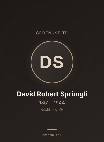 Gedenkportrait von David Robert Sprüngli