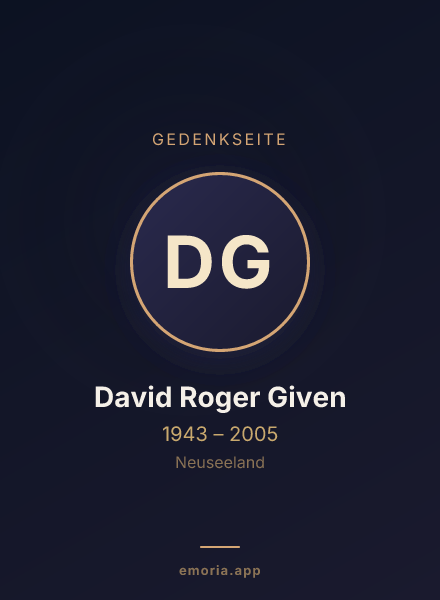 Gedenkportrait von David Roger Given