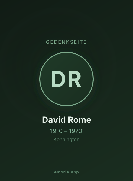 Gedenkportrait von David Rome