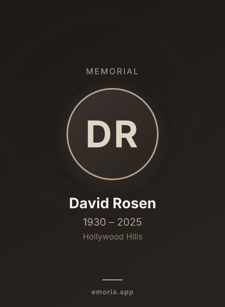 Memorial portrait of David Rosen