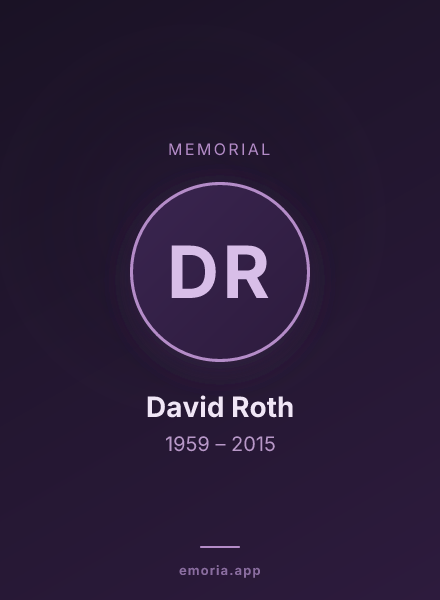 Memorial portrait of David Roth