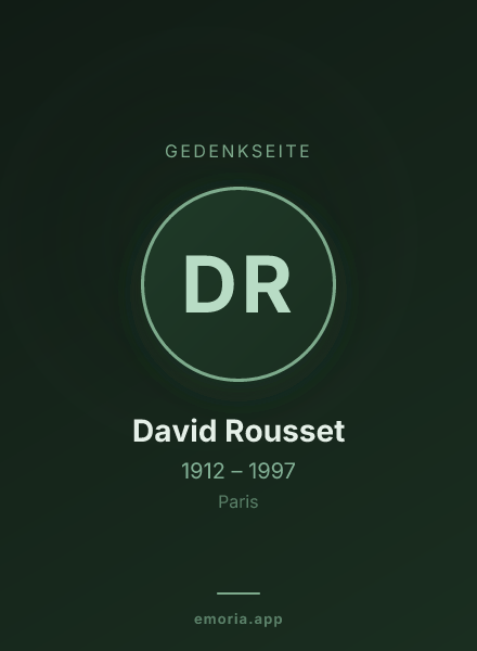 Gedenkportrait von David Rousset