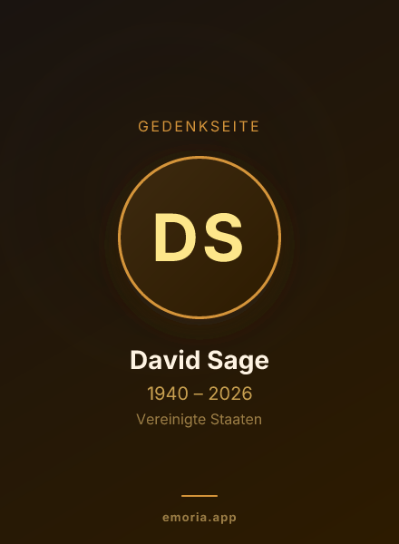 Gedenkportrait von David Sage