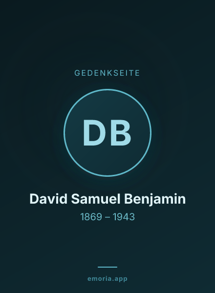 Gedenkportrait von David Samuel Benjamin