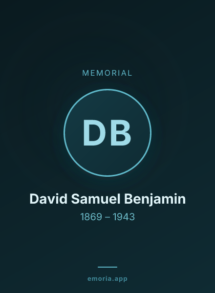 Memorial portrait of David Samuel Benjamin