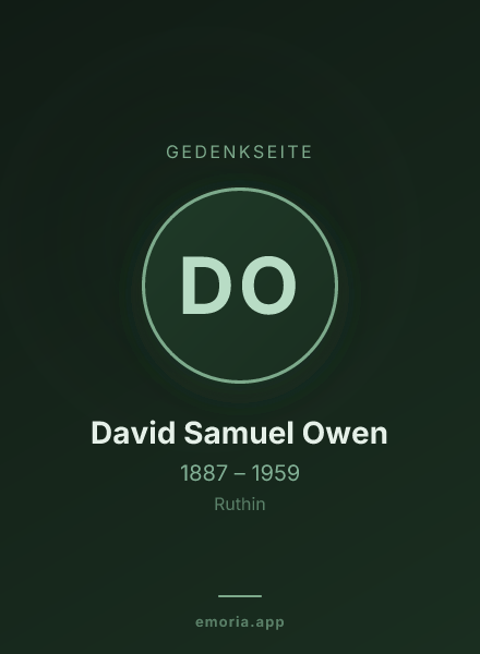 Gedenkportrait von David Samuel Owen