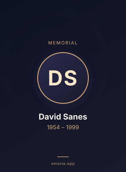 Memorial portrait of David Sanes
