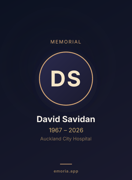 Memorial portrait of David Savidan