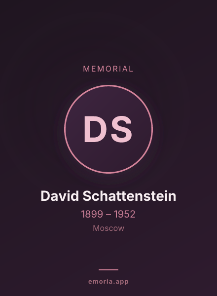 Memorial portrait of David Schattenstein