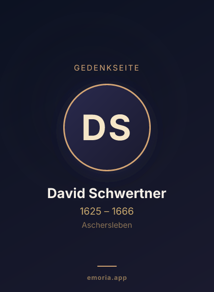 Gedenkportrait von David Schwertner