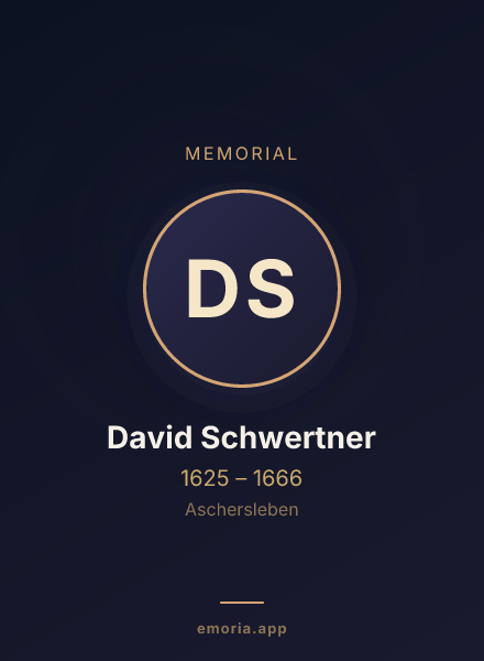 Memorial portrait of David Schwertner