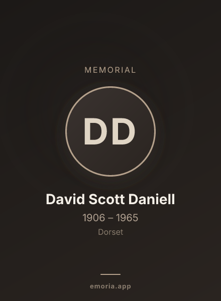 Memorial portrait of David Scott Daniell