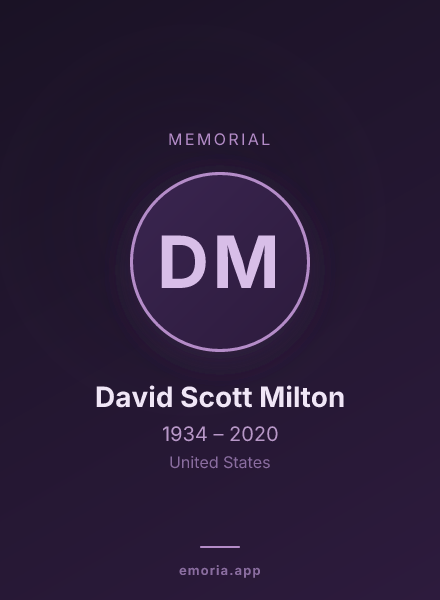 Memorial portrait of David Scott Milton