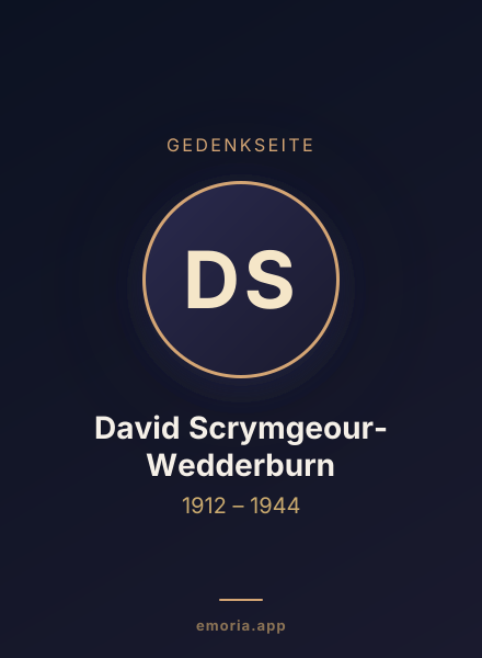 Gedenkportrait von David Scrymgeour-Wedderburn
