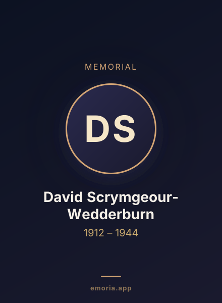 Memorial portrait of David Scrymgeour-Wedderburn