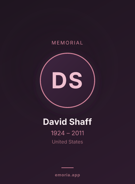 Memorial portrait of David Shaff