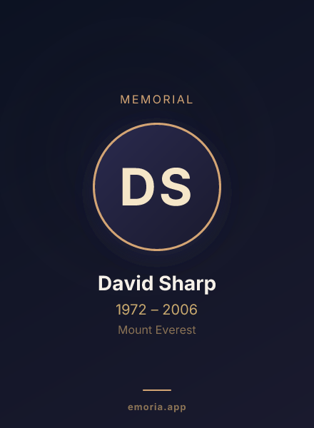 Memorial portrait of David Sharp