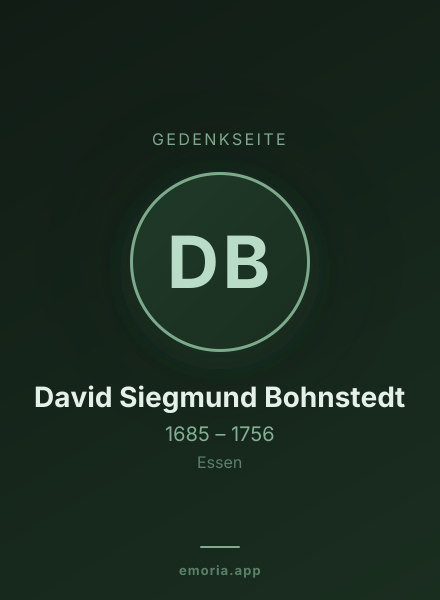 Gedenkportrait von David Siegmund Bohnstedt