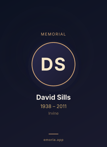 Memorial portrait of David Sills