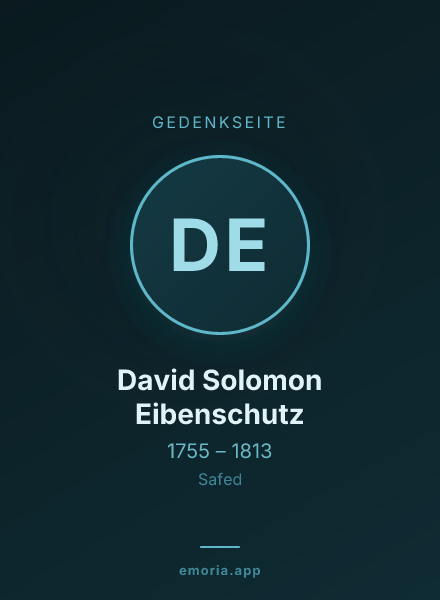 Gedenkportrait von David Solomon Eibenschutz