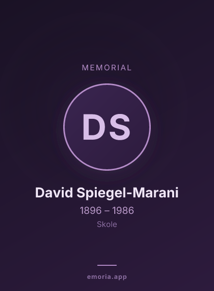 Memorial portrait of David Spiegel-Marani
