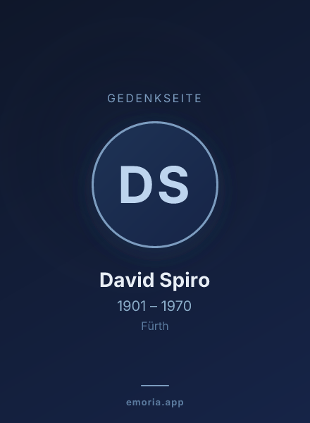 Gedenkportrait von David Spiro