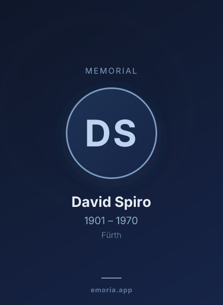 Memorial portrait of David Spiro