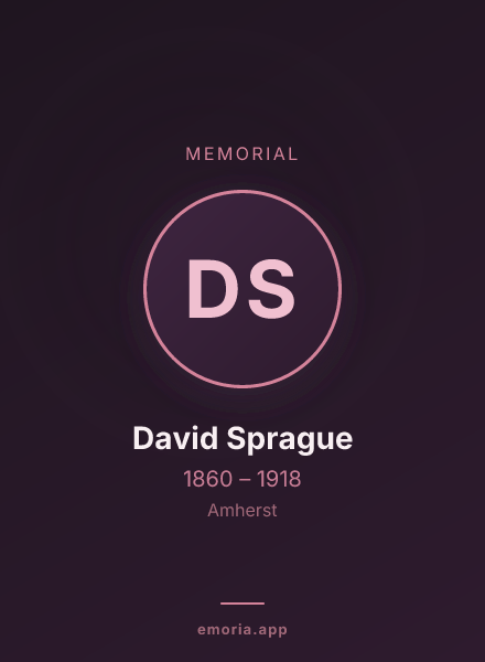 Memorial portrait of David Sprague