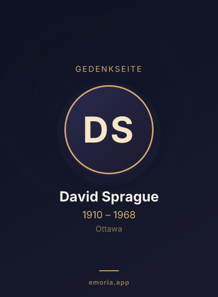 Gedenkportrait von David Sprague
